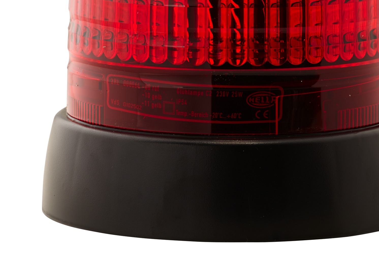 HELLA 2RL 008 064-001 Halogen-Rundumkennleuchte - KL 7000 - 230V - rot - Anbau/geschraubt - rot
