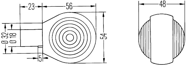 HELLA 2BA 001 236-001 Blinkleuchte - 12/6V - Anbau - Lichtscheibenfarbe: gelb - links/rechts