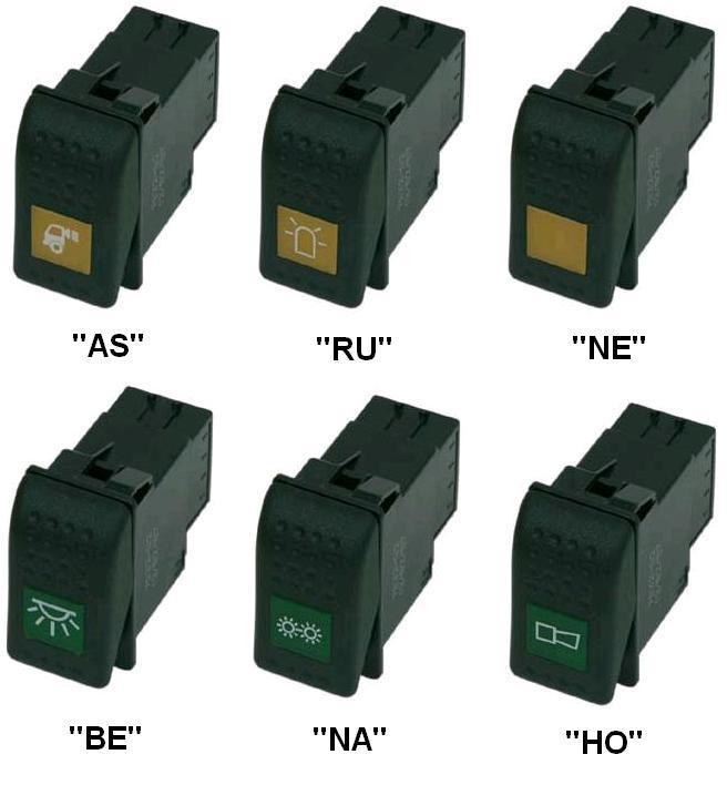 Hella Kippschalter, 12/24 Volt, mit Symbolen