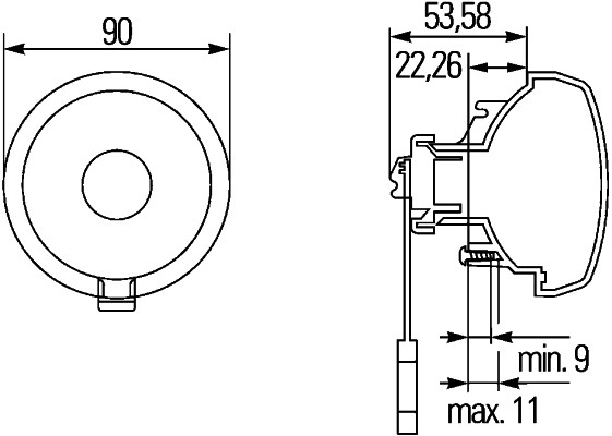 HELLA 2ZR 965 039-041 Rückfahrleuchte - 12V - Einbau - Kabel: 100mm