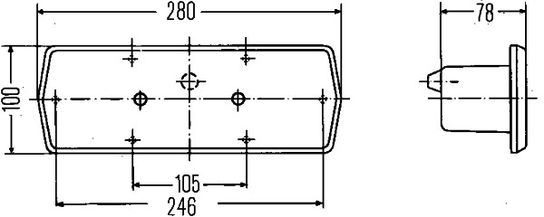 HELLA 2SD 001 693-011 Heckleuchte - 12/24V - Einbau - links/rechts
