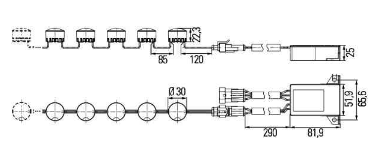 Hella 2PT010458-811 Tagfahrleuchten-Set 12V / 24V